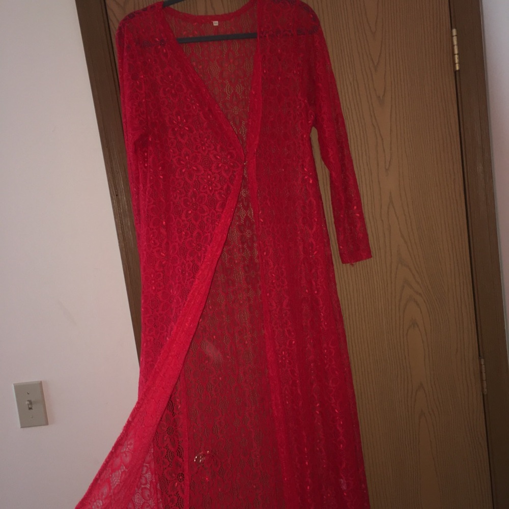 Long see-through cardigan